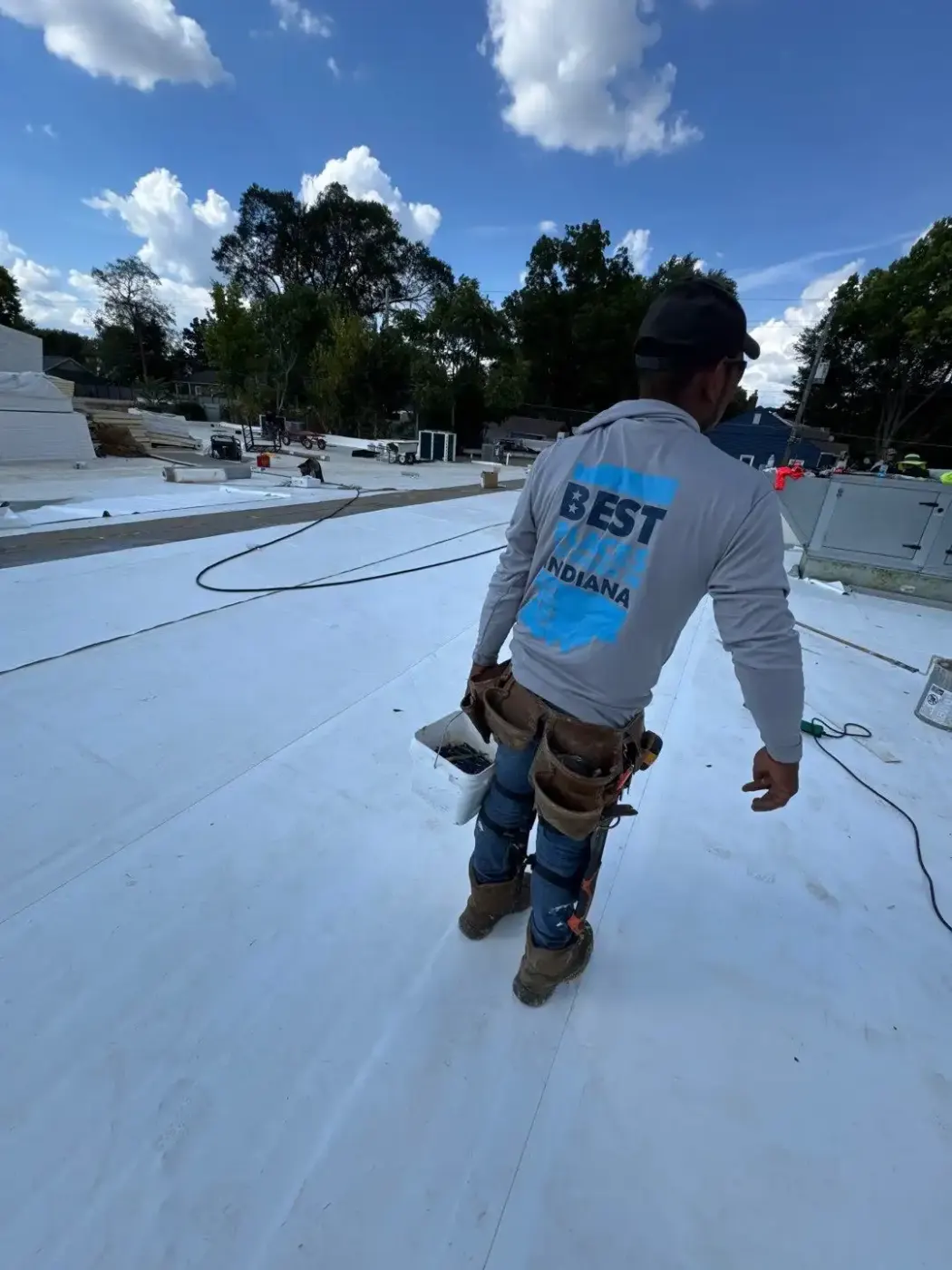Commercial roof inspection documented in Devington